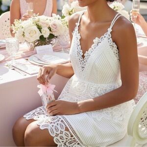 •nwot• Self Portrait Guipure White Lace dress